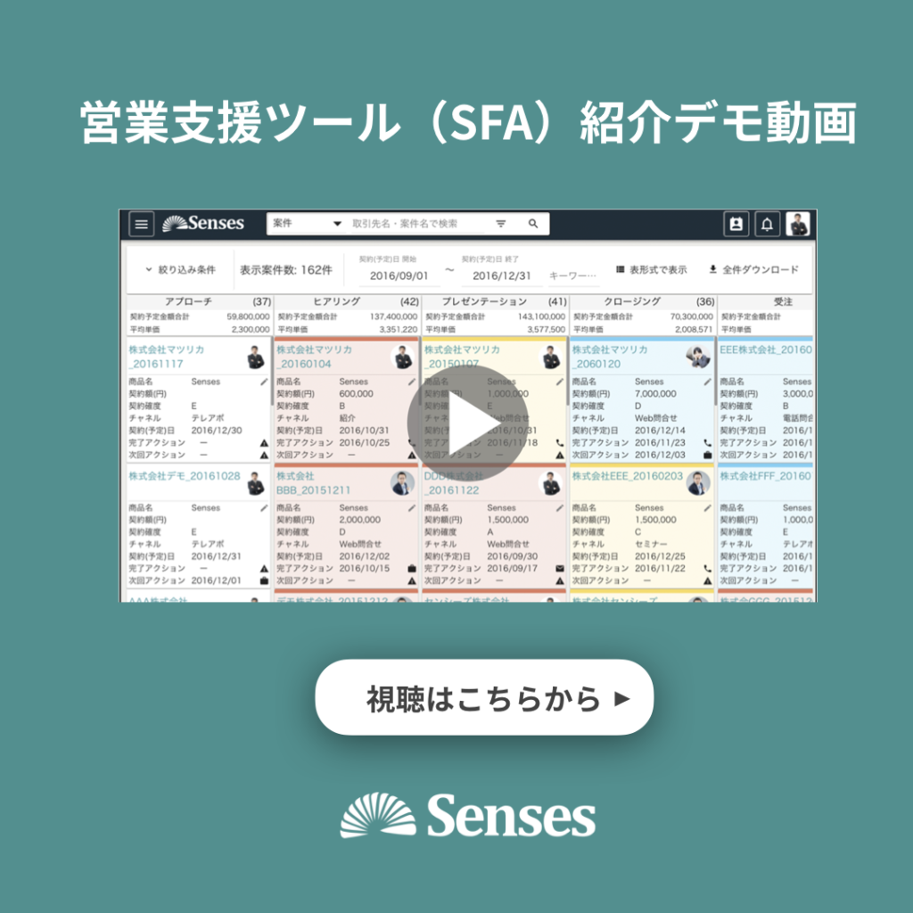 CRM(顧客管理システム)の価格・特徴徹底比較35選 | 2021最新版 | Senses